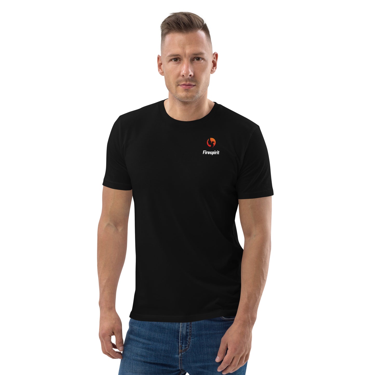 T-shirt en coton biologique "Firefighter with a Firespirit" Noir