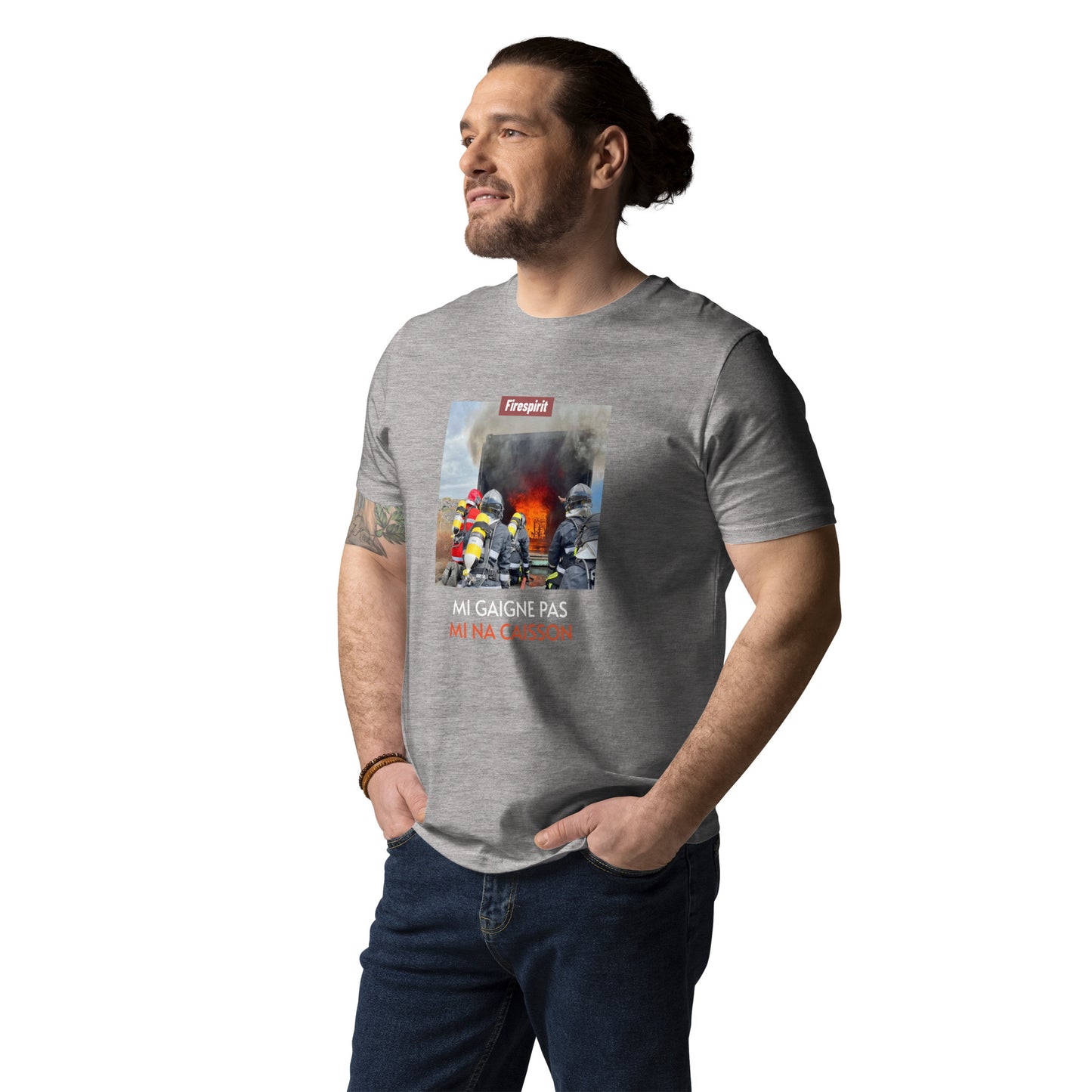 T-shirt en coton biologique "Je peux pas, j'ai caisson" MI GAIGNE PAS MI NA CAISSON"