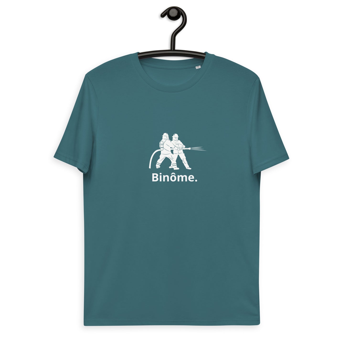 Tee shirt Binôme Pompier Bleu Vert