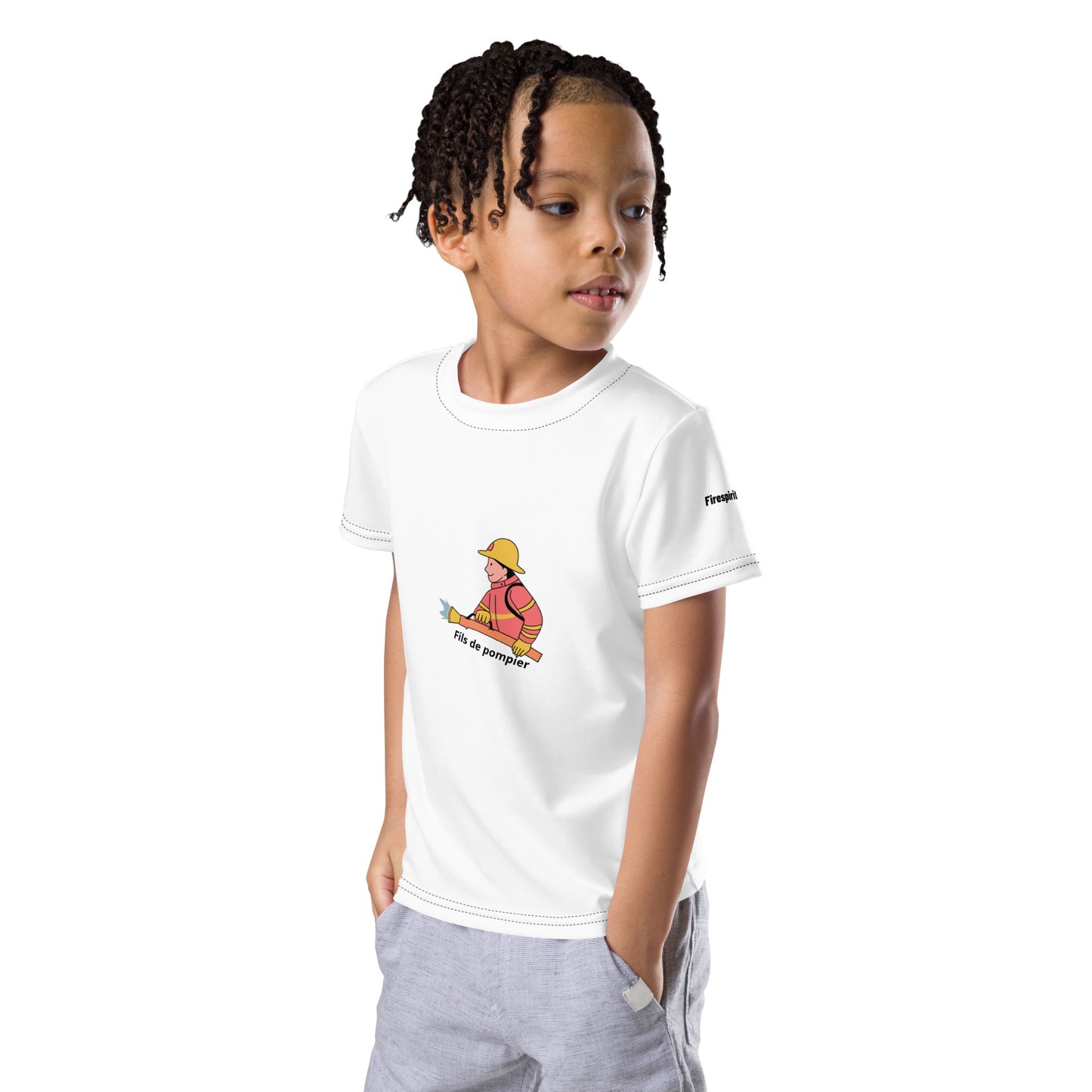 T-shirt col ras du cou enfant - Fils de pompier