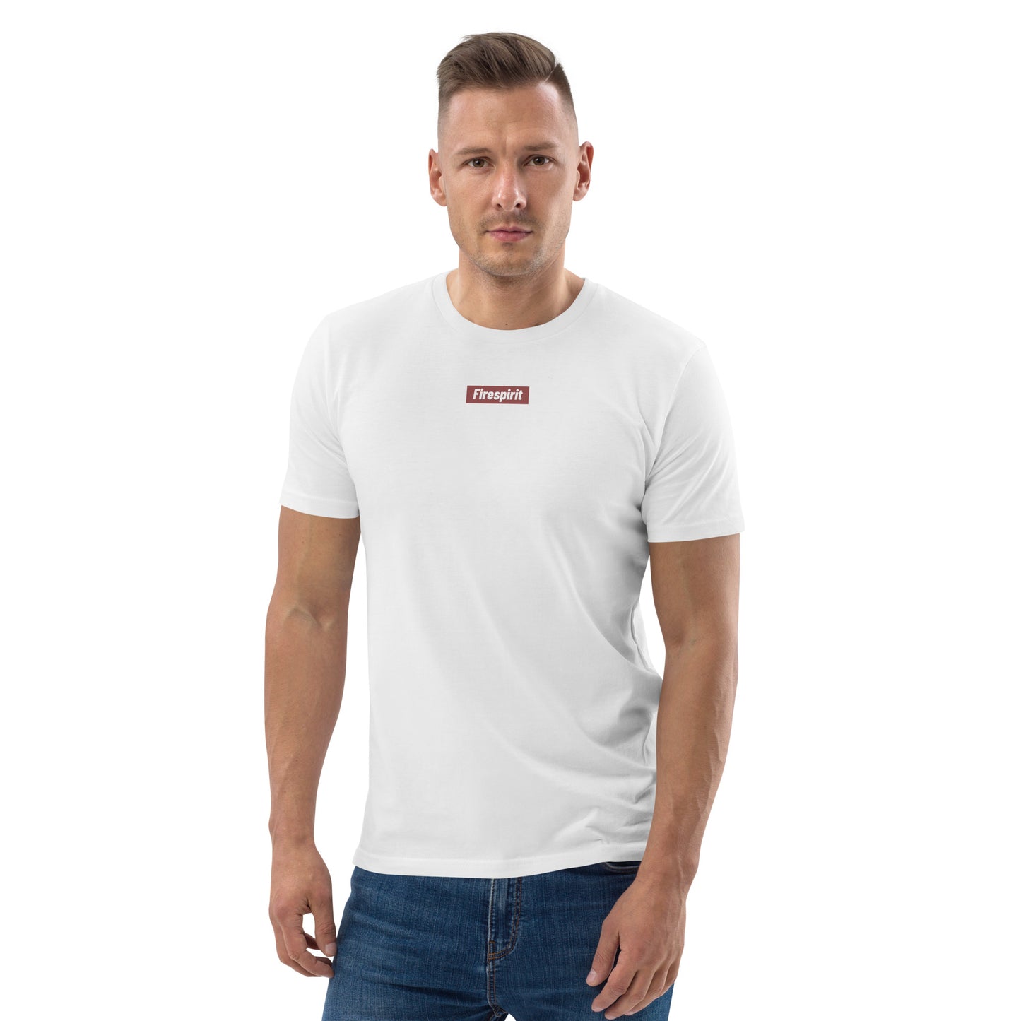 T-shirt en coton biologique blanc "Firefighter with a Firespirit"