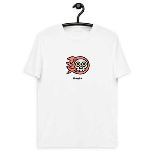 T-shirt unisexe en coton biologique - Tête de mort Design FireSpirit